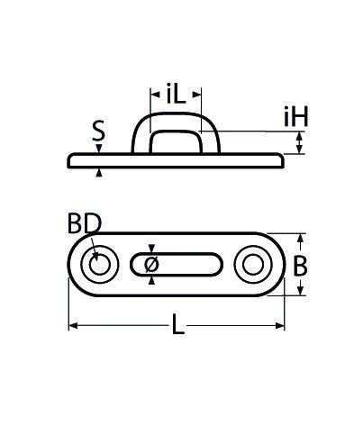 Alternatieve afbeelding voor Dekoog ovale grondplaat 88mm RVS A4 1 stuk