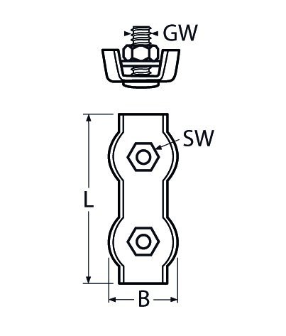 Alternatieve afbeelding voor Staaldraadklem duplex 6mm RVS A4 1 stuk