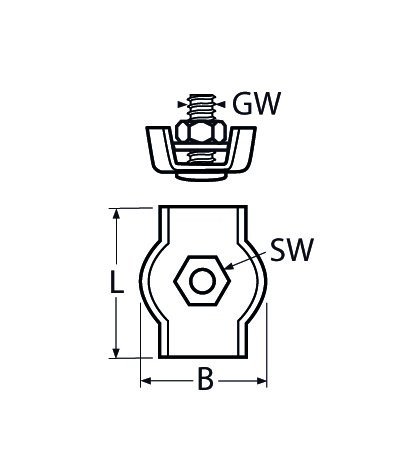 Alternatieve afbeelding voor Staaldraadklem simplex 8mm RVS A4 1 stuk
