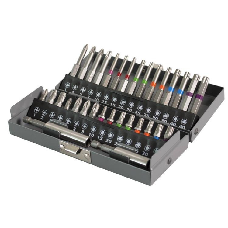 Alternatieve afbeelding voor Dynaplus bitset PROF 32-delig dyna kleurbandjes - metalen box