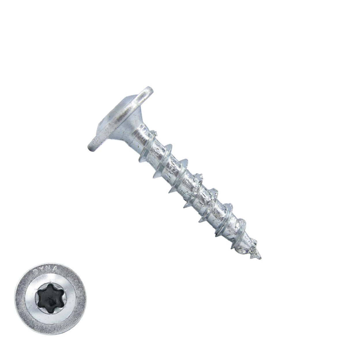 Alternatieve afbeelding voor Dynaplus houtbouwschroeven 4x30mm verzinkt discuskop met snijpunt torx 200 stuks
