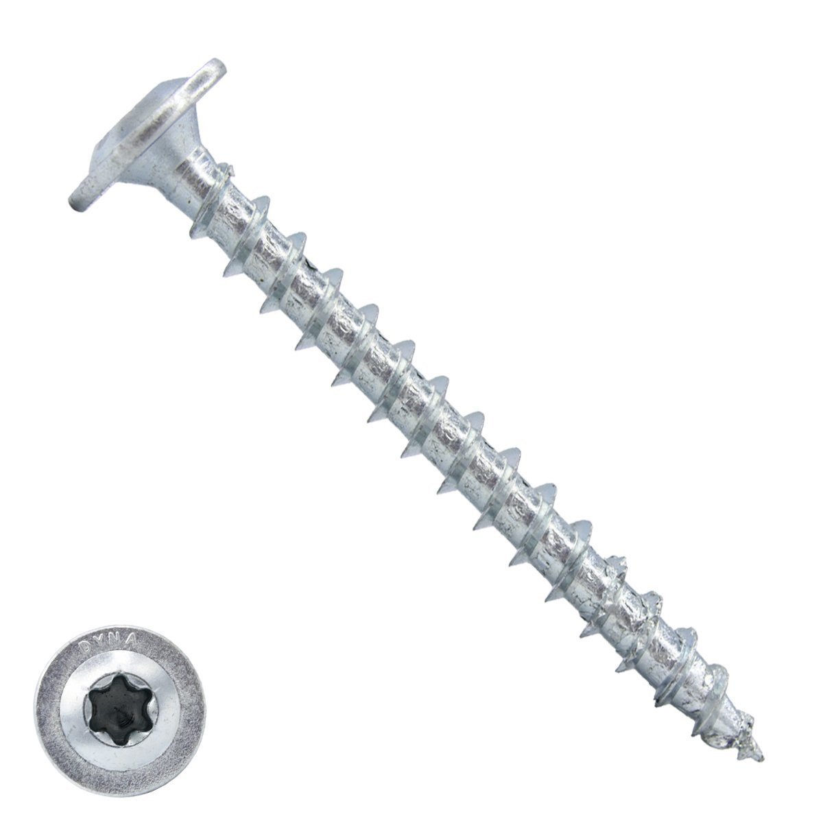 Alternatieve afbeelding voor Dynaplus houtbouwschroeven 5x70mm verzinkt discuskop met snijpunt torx 200 stuks