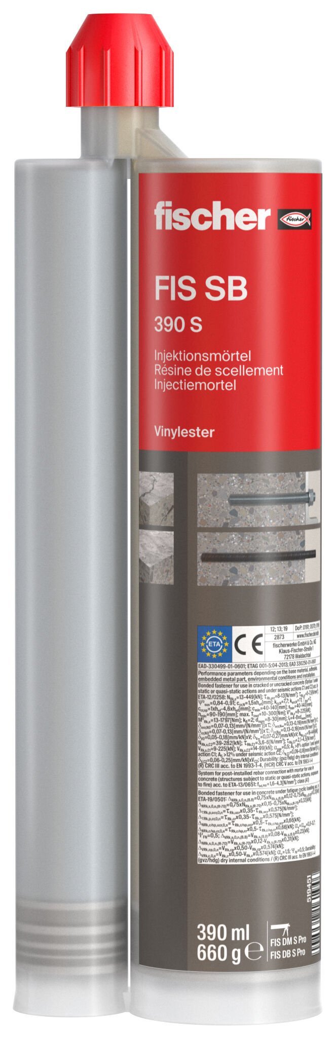 Alternatieve afbeelding voor fischer Injectiemortel Superbond  FIS SB 390 S