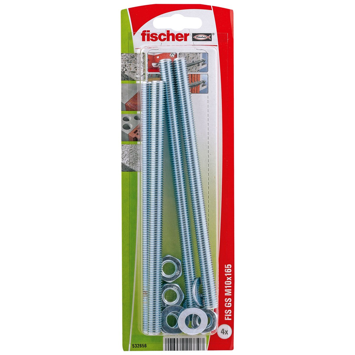 Alternatieve afbeelding voor Fischer ankerstang 10x165mm 4 stuks