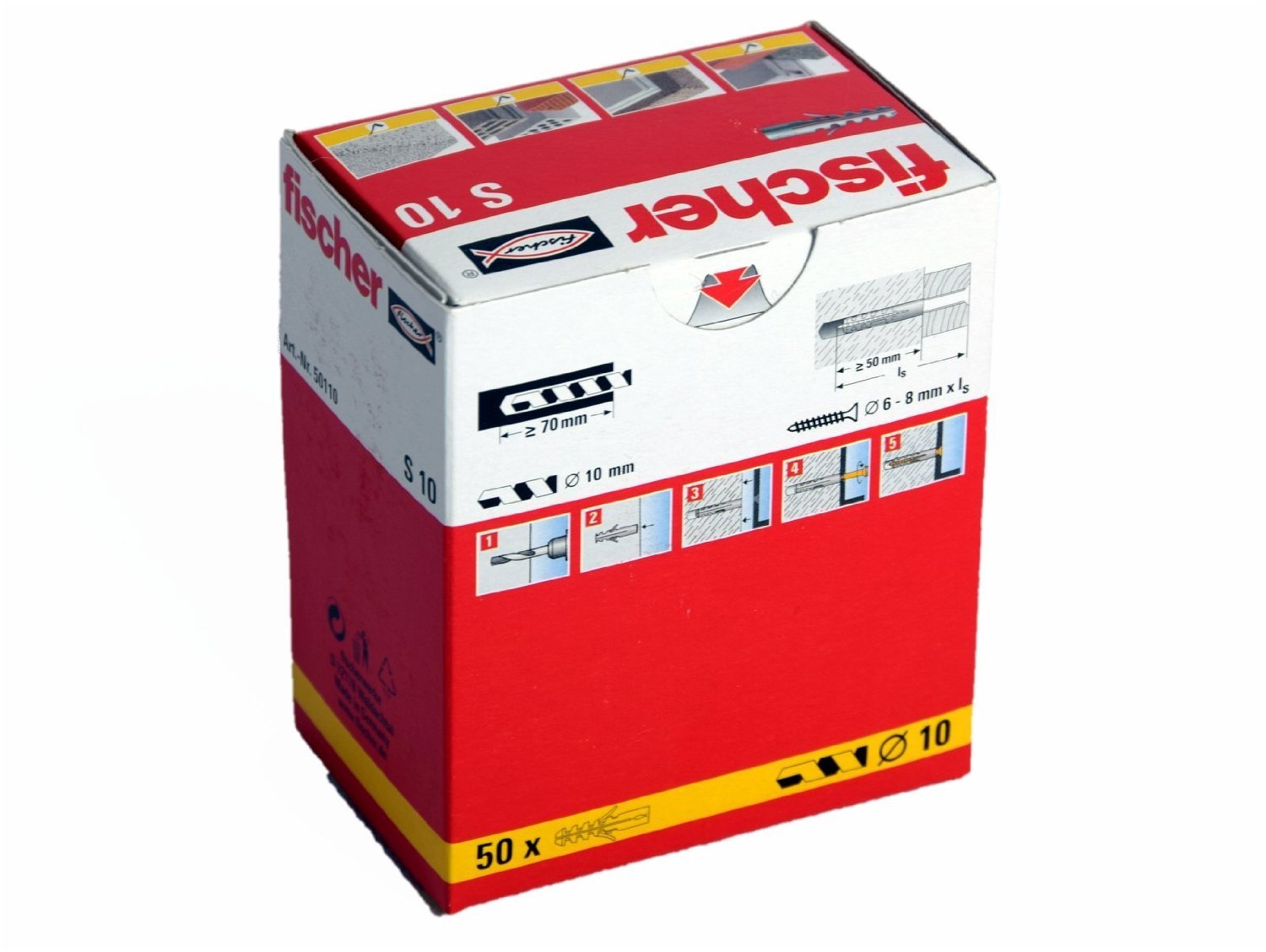 Alternatieve afbeelding voor Fischer pluggen S 10 50 stuks
