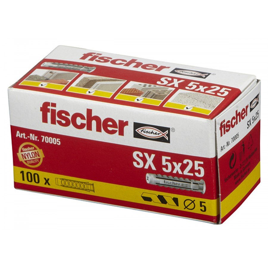 Alternatieve afbeelding voor Fischer pluggen SX 5x25 100 stuks