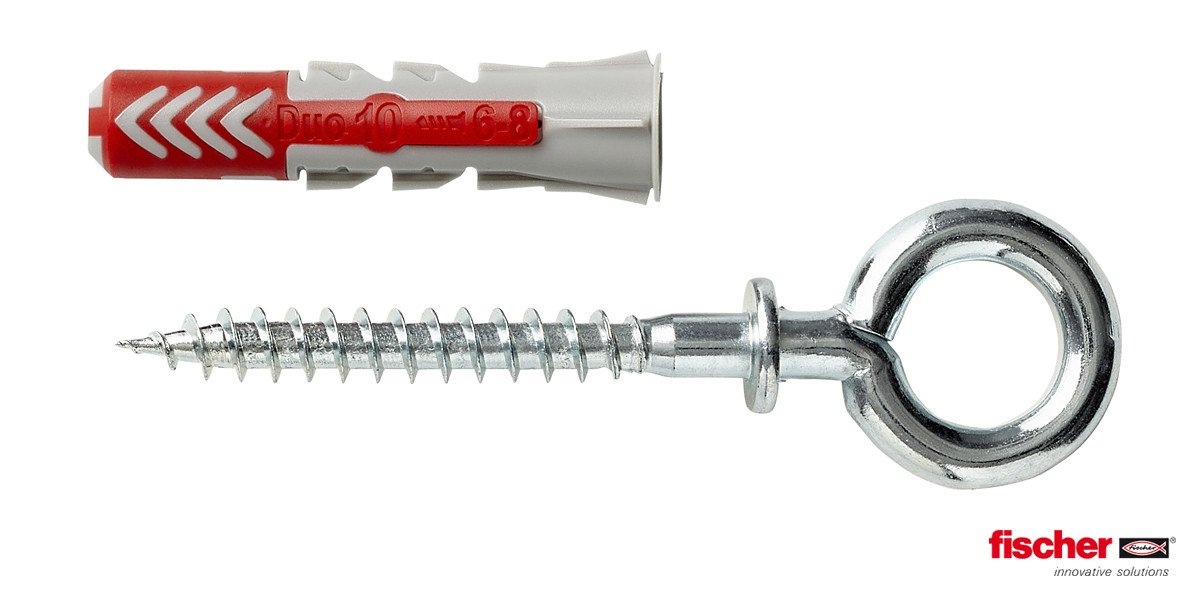 Alternatieve afbeelding voor Fischer Duopower pluggen 10x50 OH K met ooghaken 2 stuks