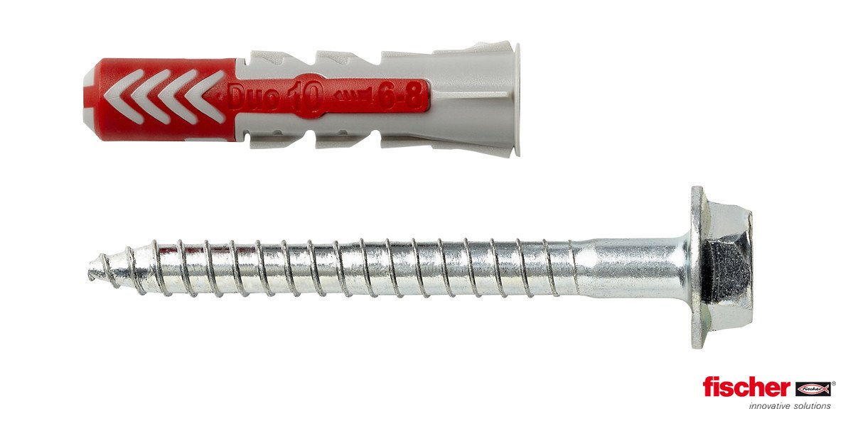 Alternatieve afbeelding voor Fischer Duopower pluggen 10x50 S K met zeskantschroeven 4 stuks