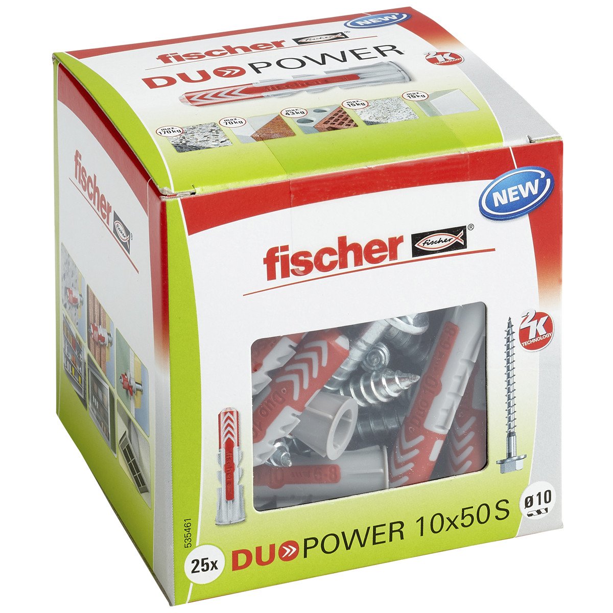 Alternatieve afbeelding voor Fischer Duopower pluggen 10x50 S met zeskantschroeven 25 stuks