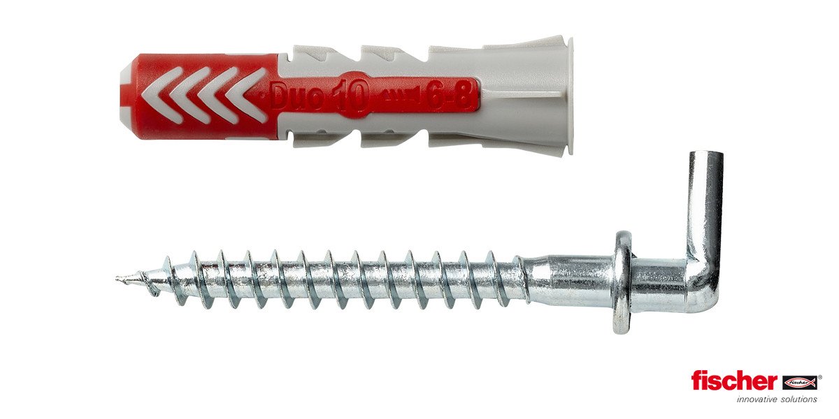Alternatieve afbeelding voor Fischer Duopower pluggen 10x50 WH K met winkelhaken 2 stuks