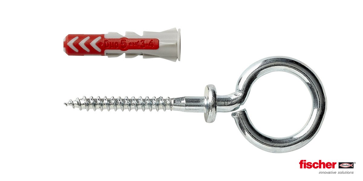 Alternatieve afbeelding voor Fischer Duopower pluggen 5x25 OH K met ooghaken 8 stuks