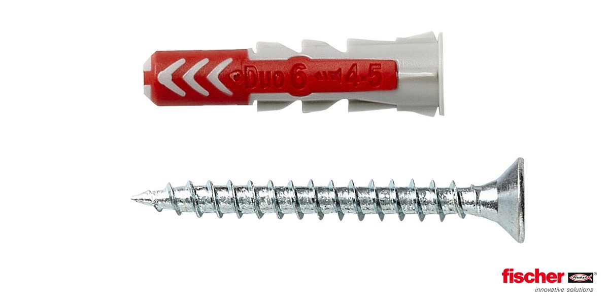 Alternatieve afbeelding voor Fischer Duopower pluggen 6x30 S K met schroeven 12 stuks
