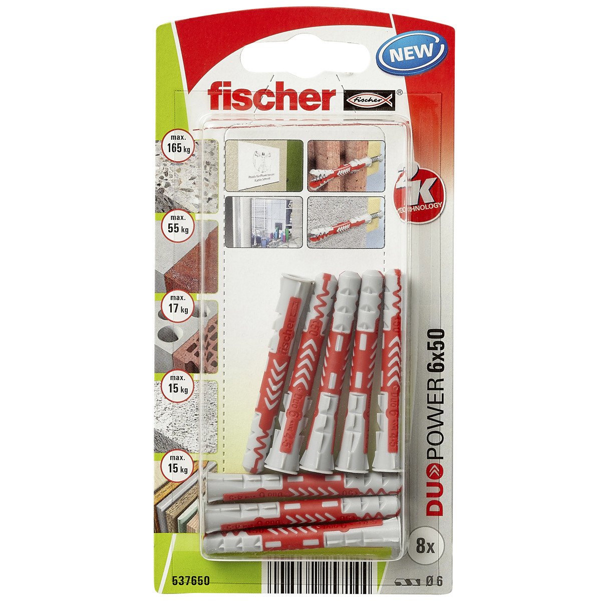 Alternatieve afbeelding voor Fischer Duopower pluggen 6x50mm 8 stuks