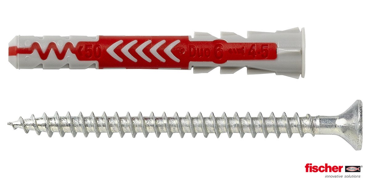 Alternatieve afbeelding voor Fischer Duopower pluggen 6x50mm met schroeven 50 stuks