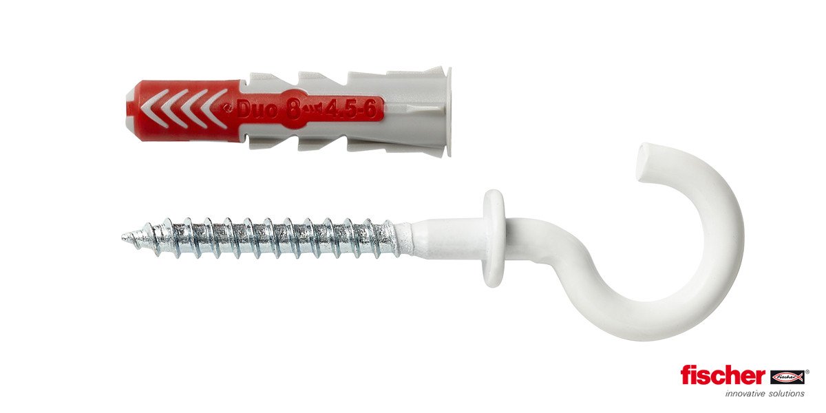 Alternatieve afbeelding voor Fischer Duopower pluggen 8x40 RH N K met nylon ronde haken 4 stuks