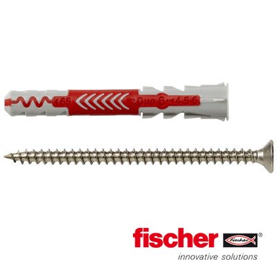 Alternatieve afbeelding voor Fischer Duopower pluggen 8x65 S A2 met RVS A2 schroeven 2 stuks