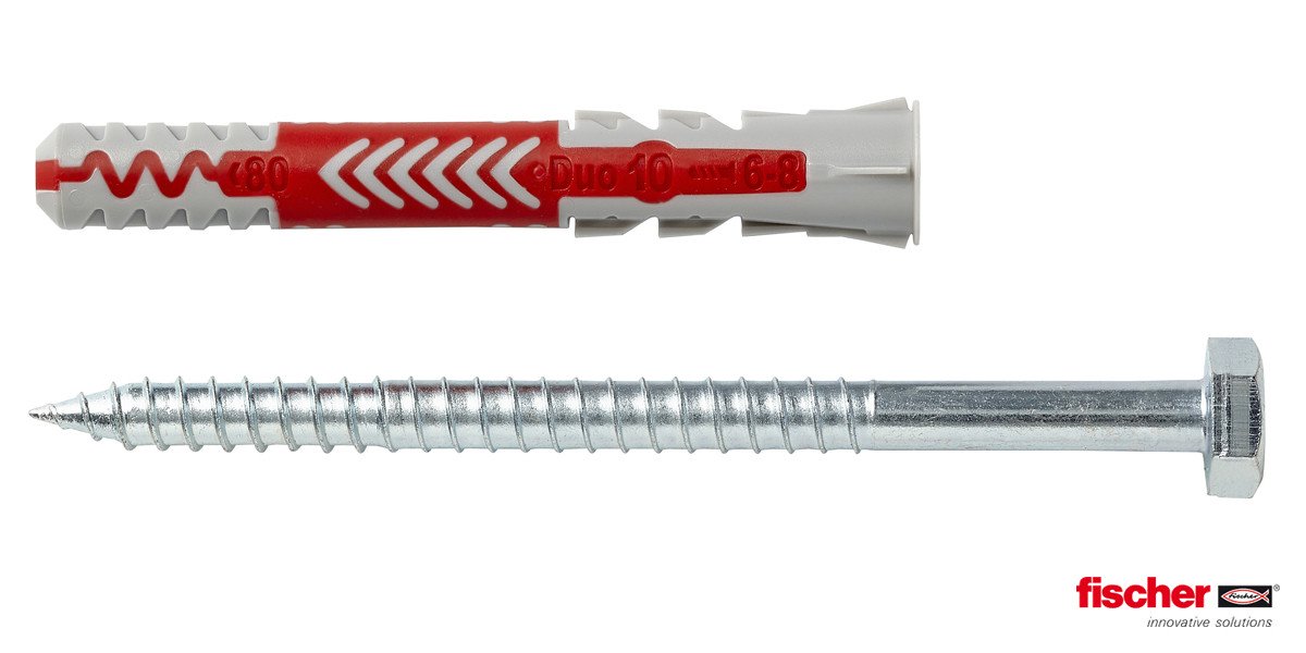 Alternatieve afbeelding voor Fischer Duopower pluggen 10x80 S met zeskantschroeven 10 stuks