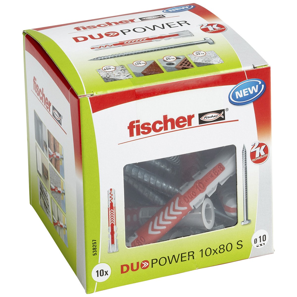 Alternatieve afbeelding voor Fischer Duopower pluggen 10x80 S met zeskantschroeven 10 stuks