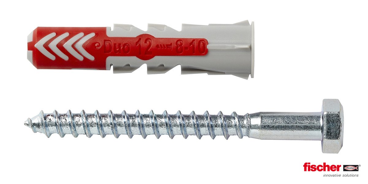 Alternatieve afbeelding voor Fischer Duopower pluggen 12x60 S met zeskantschroeven 10 stuks