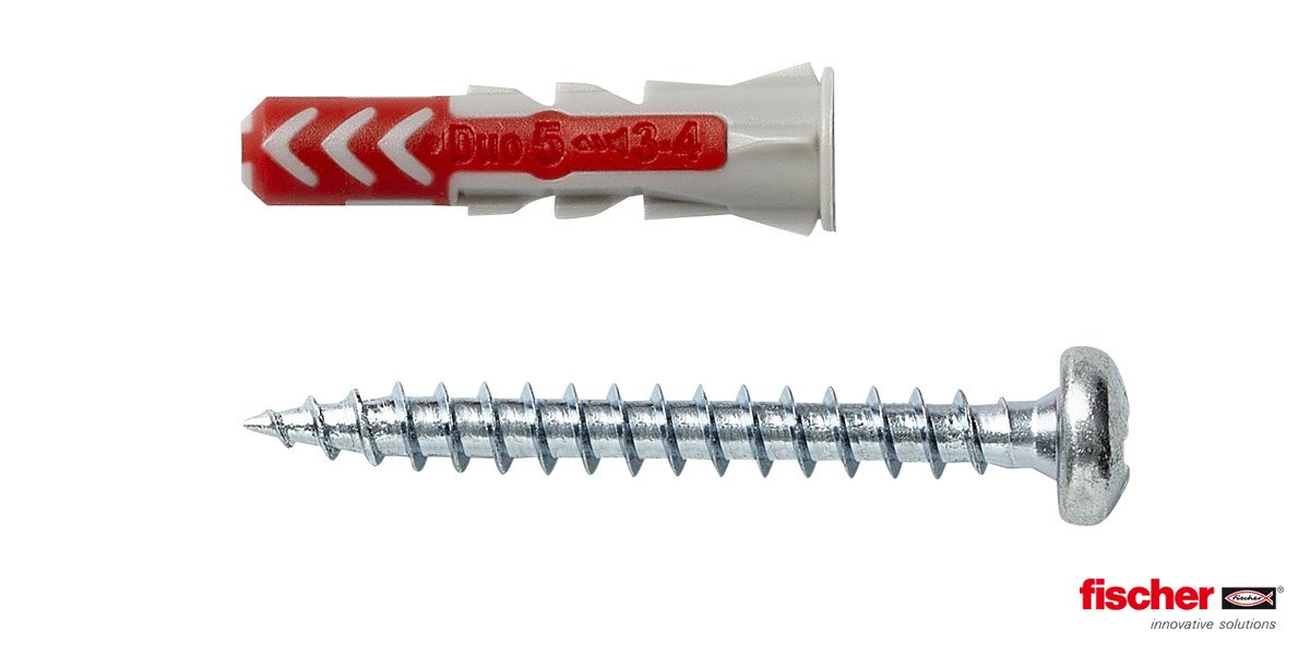 Alternatieve afbeelding voor Fischer Duopower pluggen 5x25 S PH K met bolkopschroeven 18 stuks
