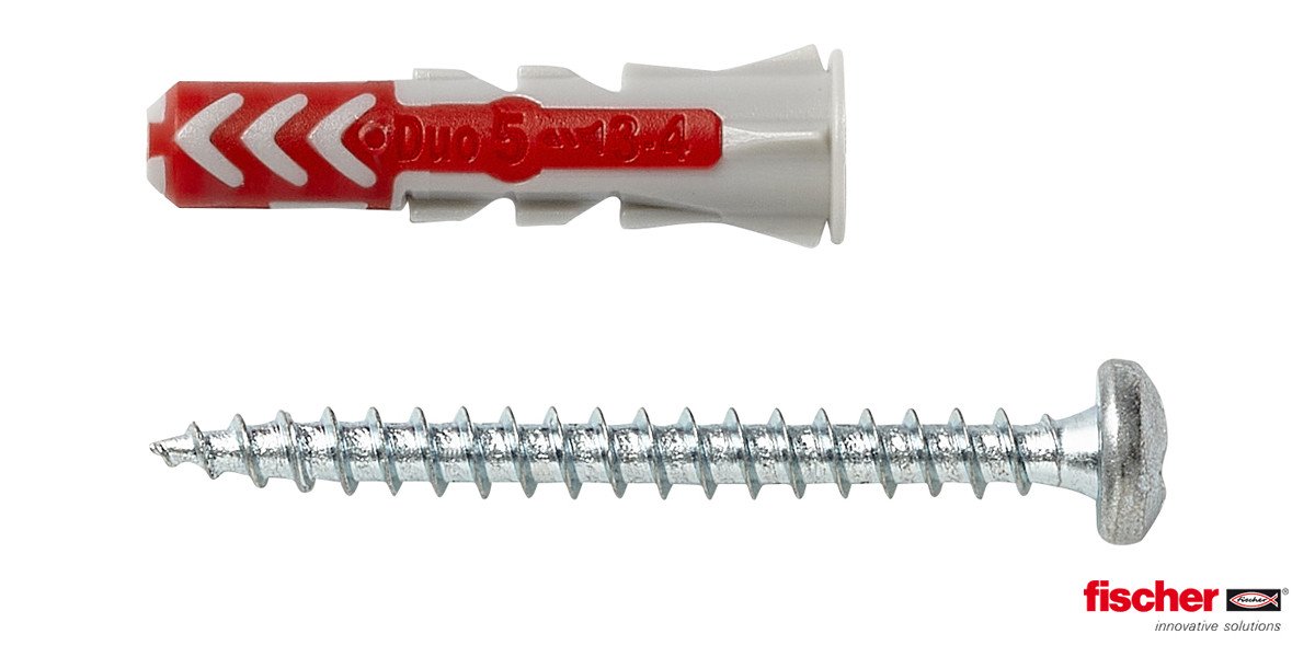 Alternatieve afbeelding voor Fischer Duopower pluggen 5x25 S PH met bolkopschroeven 50 stuks