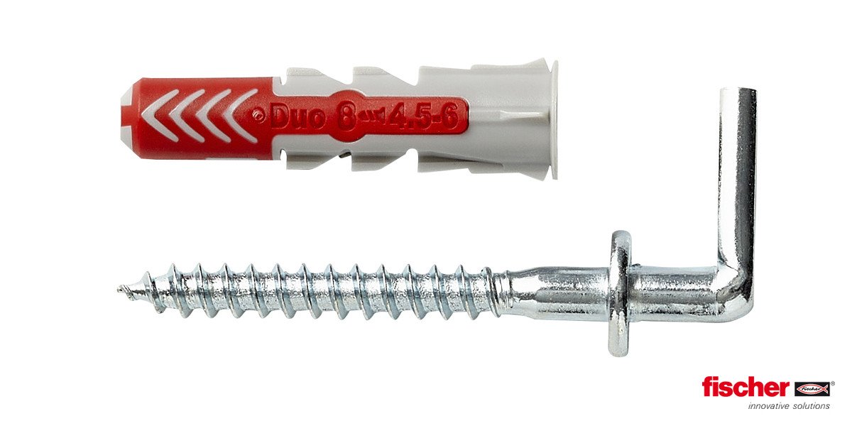 Alternatieve afbeelding voor Fischer Duopower pluggen 8x40 WH K met winkelhaken 4 stuks