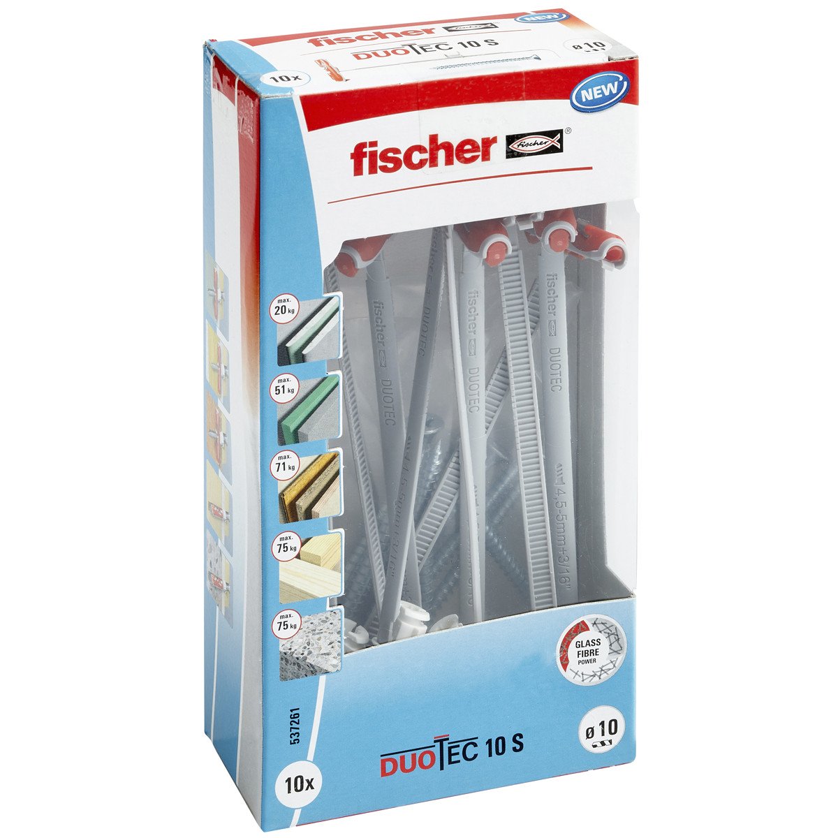 Alternatieve afbeelding voor Fischer DuoTec 10 S hollewandpluggen 10mm met schroeven 5,0x60mm 10 stuks