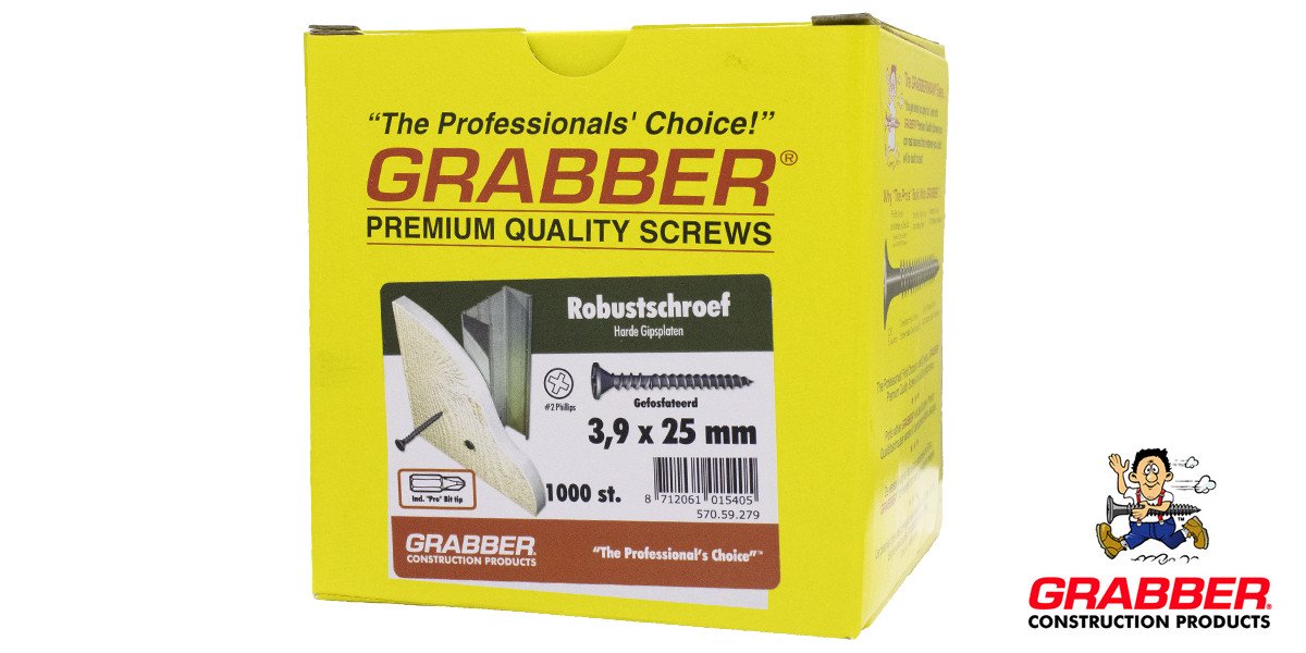 Alternatieve afbeelding voor Grabber robustschroef 3,9x25mm gefosfateerd PH2 1000 stuks