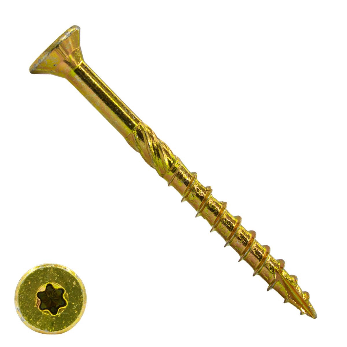 Alternatieve afbeelding voor Houtbouwschroeven 5x80 mm geelverzinkt platkop TORX-20 200 stuks