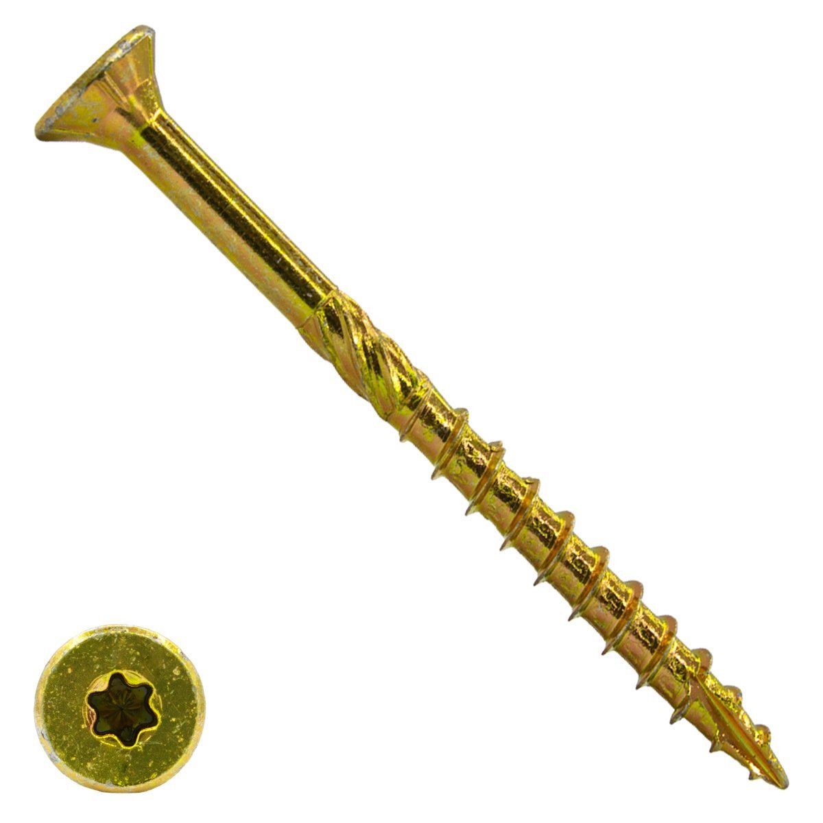 Alternatieve afbeelding voor Houtbouwschroeven 8x180 mm geelverzinkt platkop TORX-40 50 stuks