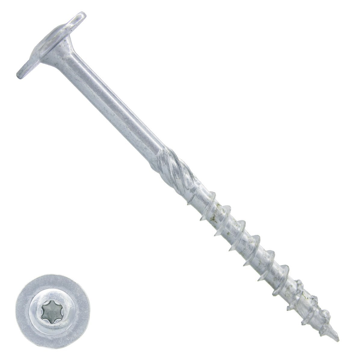 Alternatieve afbeelding voor Houtbouwschroeven 8x400/100 mm verzinkt discuskop TORX 50 stuks