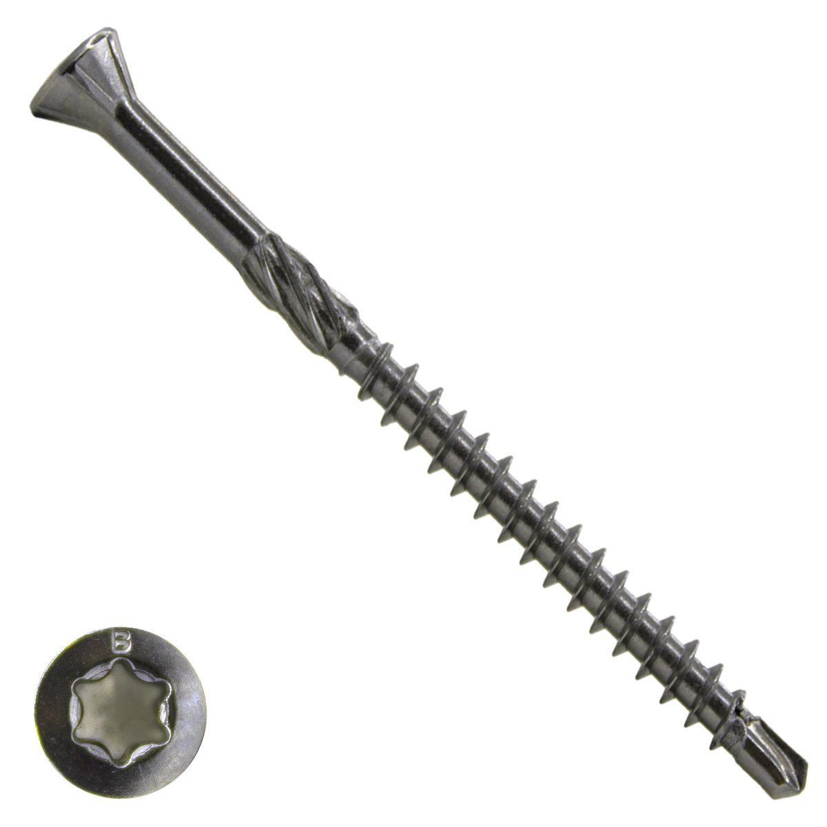 Alternatieve afbeelding voor Houtbouwschroeven CSK zelfborend 5,0x100/60 mm RVS C1 freeskop TORX 200 stuks