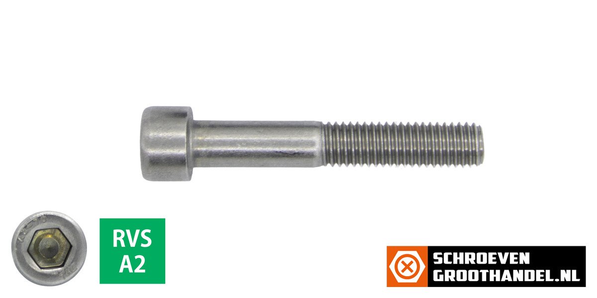 Alternatieve afbeelding voor Inbusbouten cilinderkop M6 x 45mm RVS A2 DIN912 100 stuks