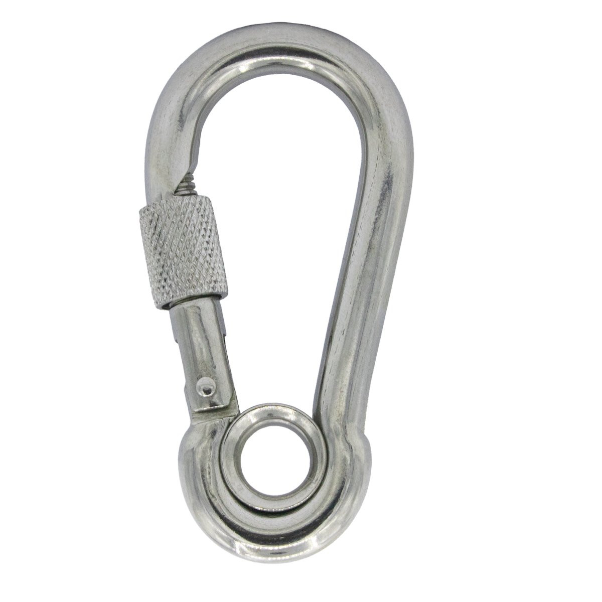 Alternatieve afbeelding voor Karabijnhaak met oog en borgsluiting 10x100mm RVS A4 ART8232 1 stuk