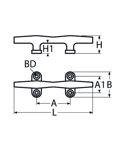 Alternatieve afbeelding voor Kikker rond 4-gats 125mm RVS A4 1 stuk