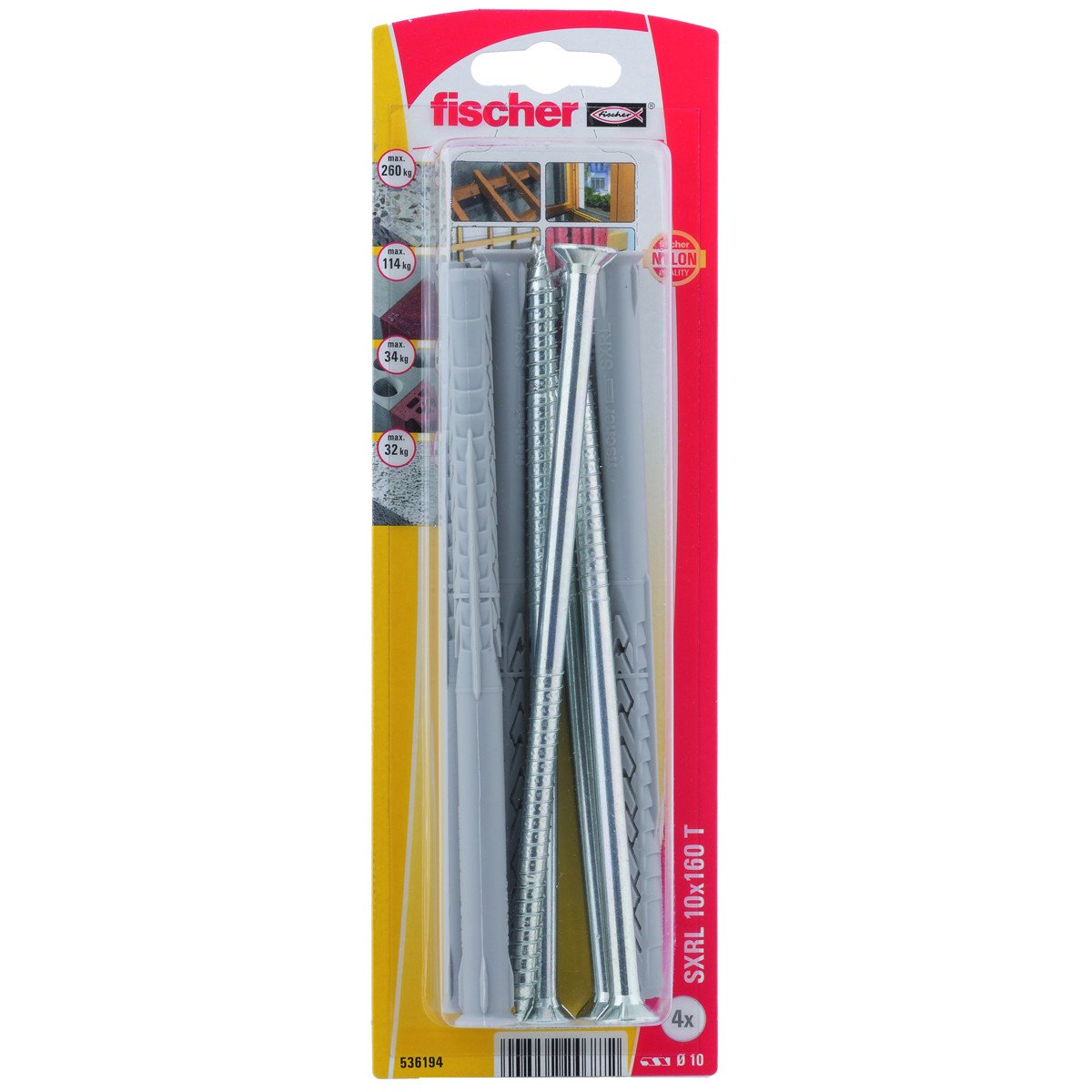 Alternatieve afbeelding voor Constructiepluggen SXRL 10x160 T met schroeven 4 stuks