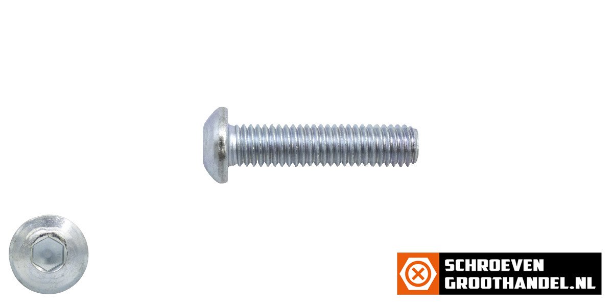 Alternatieve afbeelding voor Laagbolkopschroeven laagbolkop M4 x 16mm verzinkt ISO7380-1 100 stuks
