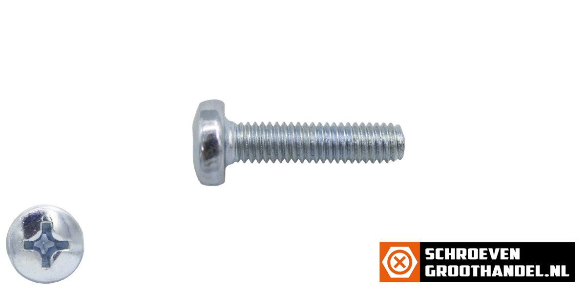Alternatieve afbeelding voor Metaalschroeven cilinderkop M3 x 25mm DIN7985 verzinkt philips 200 stuks