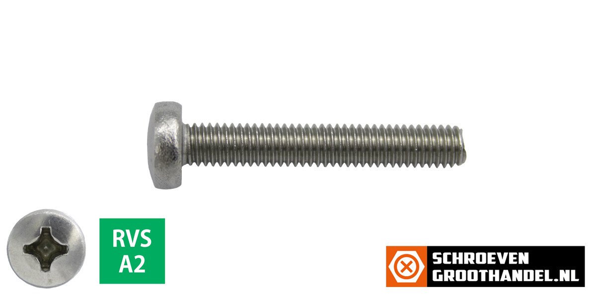 Alternatieve afbeelding voor Metaalschroeven cilinderkop M4 x 40mm DIN7985 RVS A2 philips 200 stuks