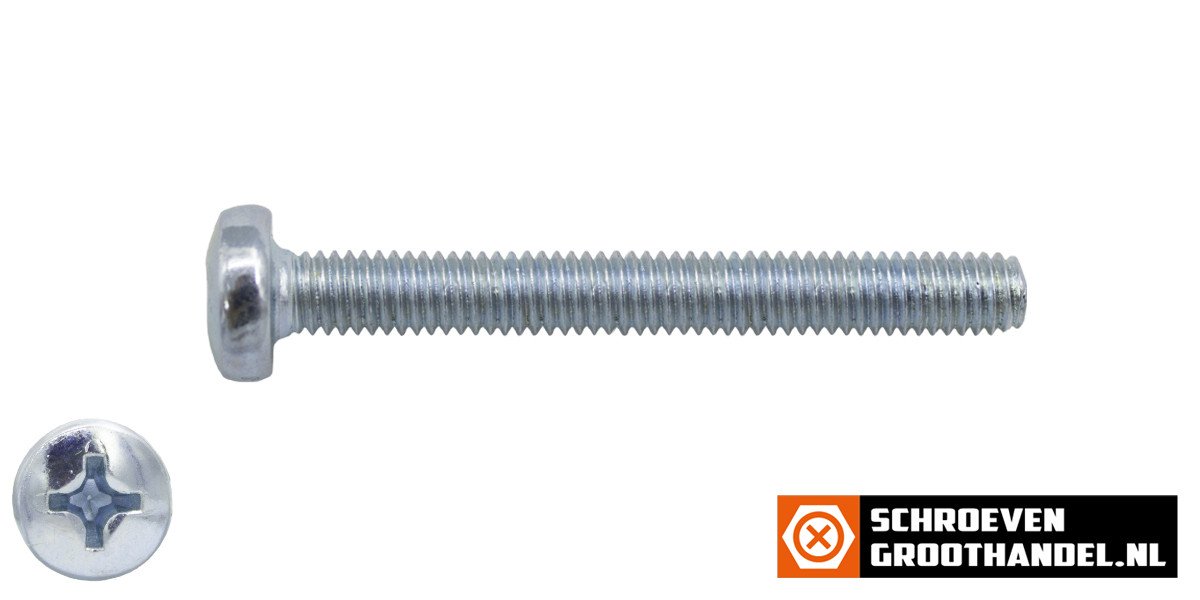 Alternatieve afbeelding voor Metaalschroeven cilinderkop M4 x 60mm DIN7985 verzinkt philips 200 stuks
