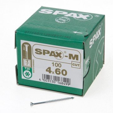 Alternatieve afbeelding voor Spax-M MDF-schroeven 4x60/40 mm verzinkt freeskop TORX 100 stuks