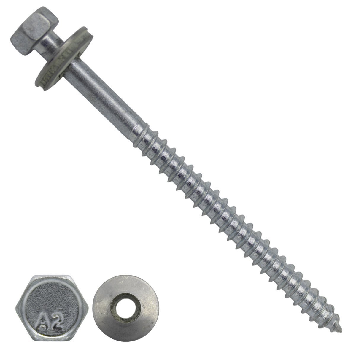 Alternatieve afbeelding voor Montageschroeven RVS A2 6,5x90mm met afdichtring 16mm 100 stuks