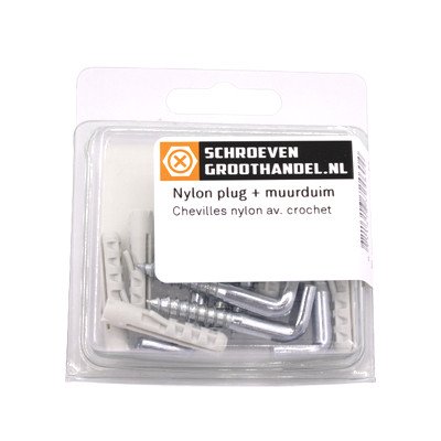Alternatieve afbeelding voor Nylon pluggen 6mm met muurduimen 40mm 6 stuks