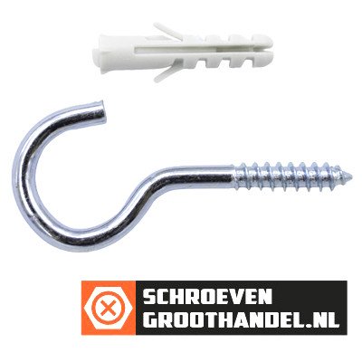 Alternatieve afbeelding voor Nylon pluggen 5mm met schroefhaken 50mm 8 stuks
