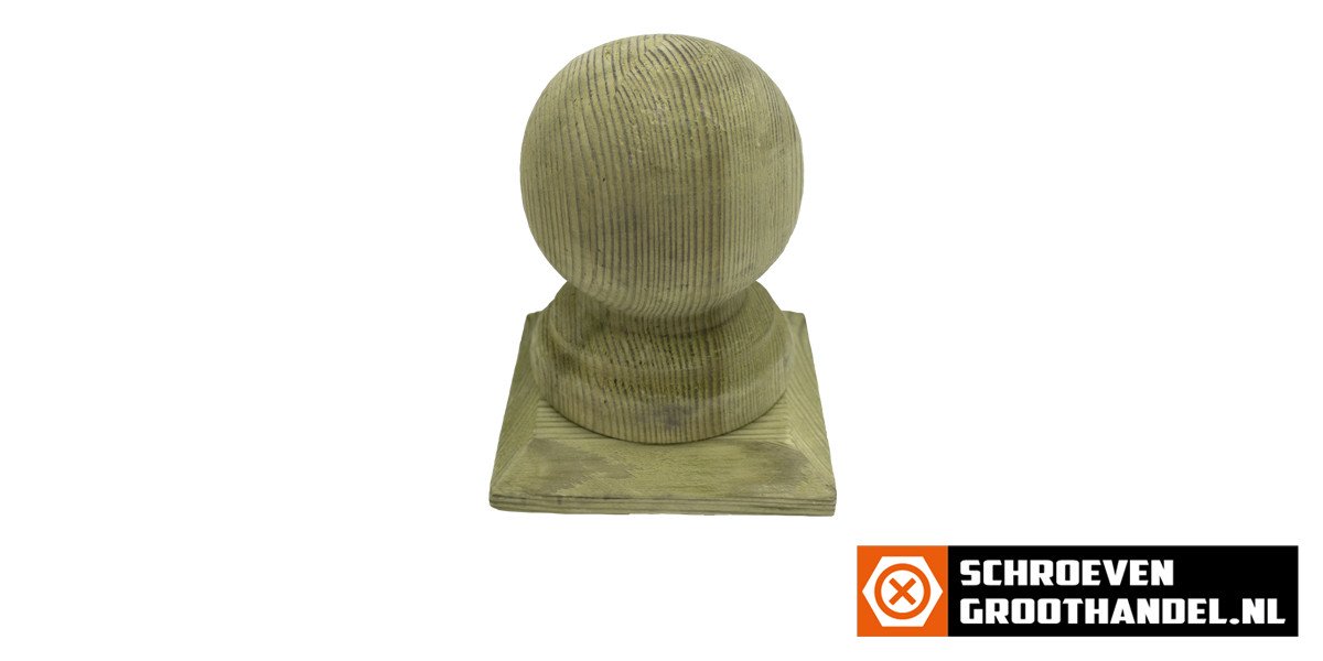 Alternatieve afbeelding voor Paalkap bol-de luxe 100x100 mm hout 1 stuk