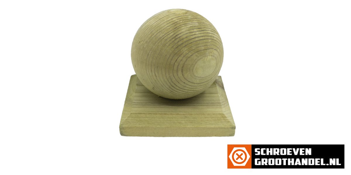Alternatieve afbeelding voor Paalkap bol 100x100 mm hout 1 stuk