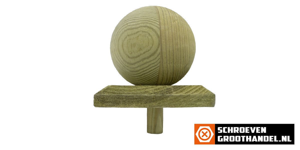 Alternatieve afbeelding voor Paalkap bol 100x100 mm hout 1 stuk