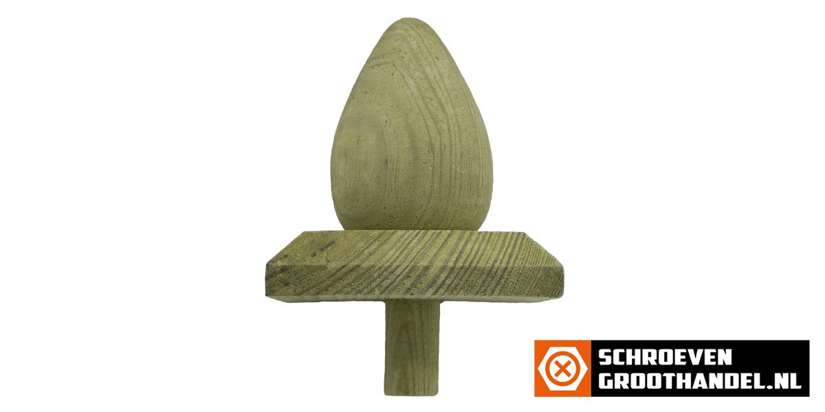 Alternatieve afbeelding voor Paalkap peer 100x100 mm hout 1 stuk