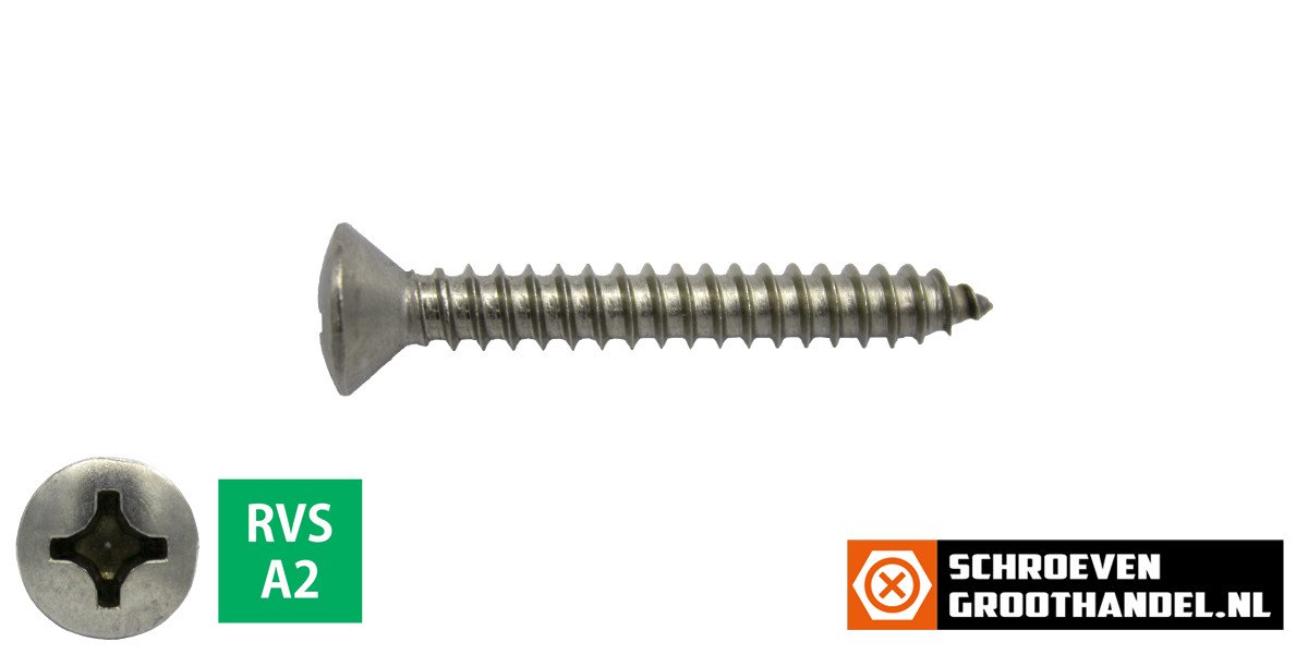 Alternatieve afbeelding voor Parkers RVS A2 2,9x25mm lenskop philips DIN 7983 200 stuks
