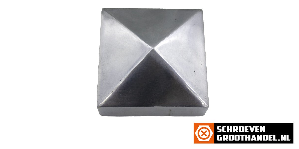 Alternatieve afbeelding voor Paalkap pyramide 71x71 mm aluminium 1 stuk